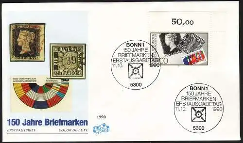 1479 - 150 ans Timbres, coin supérieur droit FIDACOS-FDC ESSt