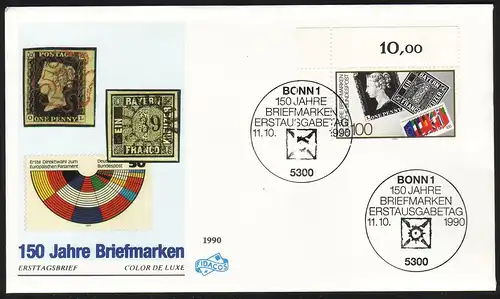 1479 - 150 ans Timbres, coin supérieur gauche FIDACOS-FDC ESSt