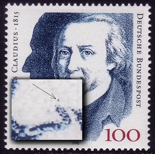 1473 Claudius avec PLF tache sur la joue droite du nez, champ 21 **