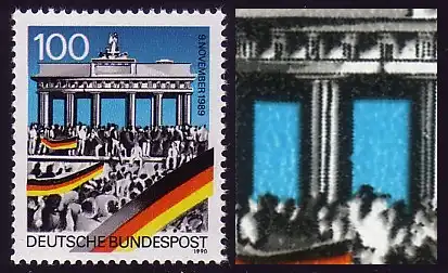 1482I/III Maueröffnung 100 Pf mit PLF III: Säulenkerbe, Feld 43, **