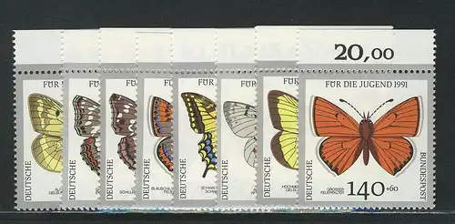 1512-1519 Jeunes papillons 1991, Oberrand, set **