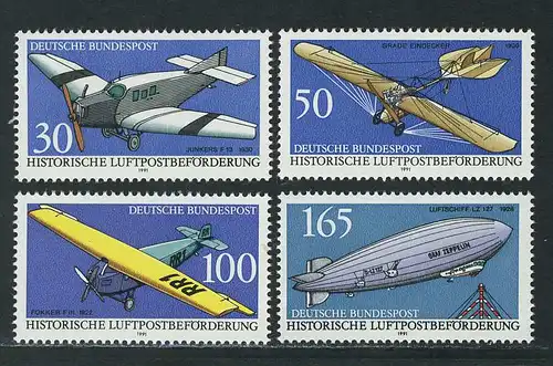 1522-1525 Transport par air en 1991, série fraîchement ajoutée **