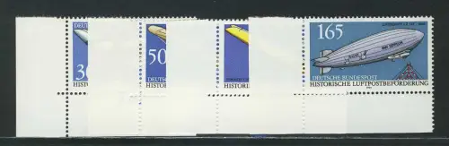 1522-1525 Luftpostbeförderung 1991, Ecke u.l. Satz **