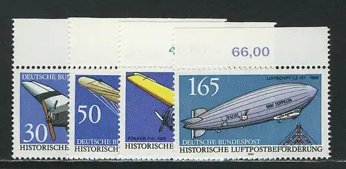 1522-1525 Luftpostbeförderung 1991, Oberrand, Satz **