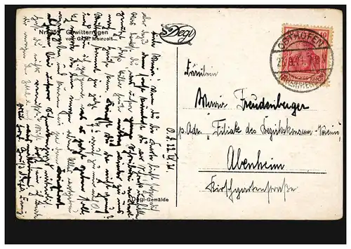 AK Artiste G.M. Meinzolt: Pluie orage, Art Degi, OSTHOFEN 23.9.1921