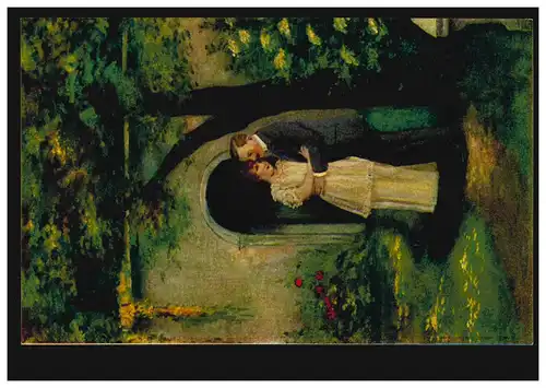 Künstler-AK L. Reiff: Gefunden - Liebespaar im Park, Ölkunst, ungebraucht