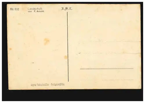 Künstler-AK F. Arnold Ölkunst: Landschaftsbild mit Parkansicht, ungebraucht