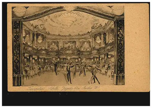 Artiste-AK Koester: Palais de Danse LIBELLE à Berlin 1922, inutilisé