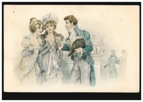 Künstler-AK Anstoßen mit Sekt im Freundeskreis, LIEGE LUIK 25.5.1910