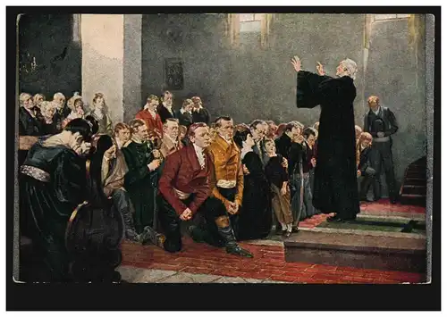 Künstler-AK A. Kampf: Einsegnung von Freiwilligen 1813, Zensur METZ 20.10.1917