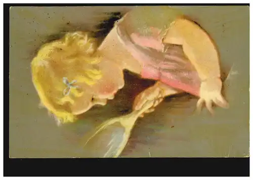Künstler-AK Ölkunst Blondes Mädchen mit Spiegel, Verlag W.S.+S.B. gelaufen 1924