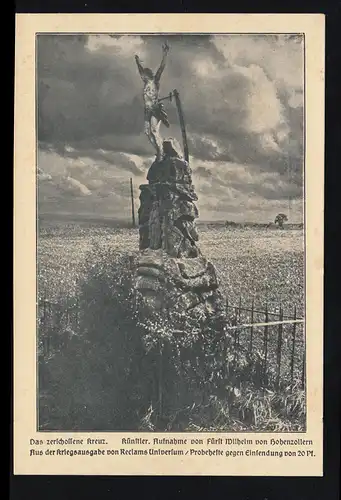 Photos de guerre d'artistes-AK Philipp Reclam: La croix brisée, inutilisé