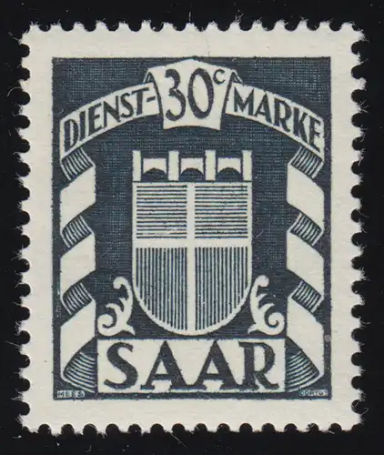 Saarland Dienstmarke 34 Wappen 30 C. **