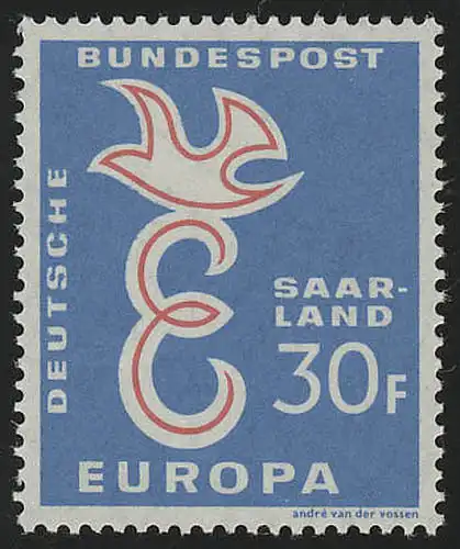 Saarland 440 Europa 30 Fr 1958, **