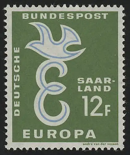 Saarland 439 Europa 12 Fr 1958, **