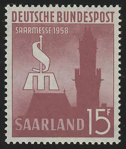 Saarland 435 Saarmesse Saarbrücken 1958, **
