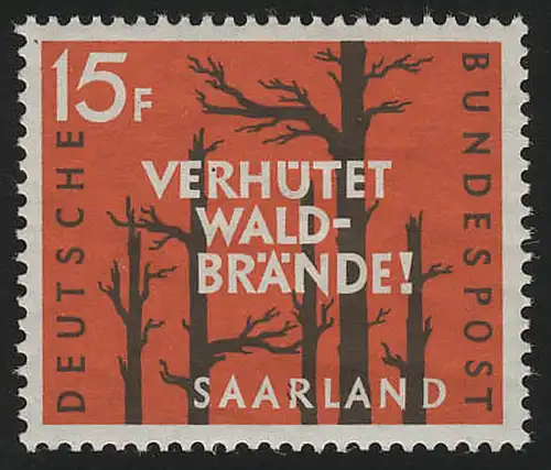 Saarland 431 Waldbrandverhütung 1958, **
