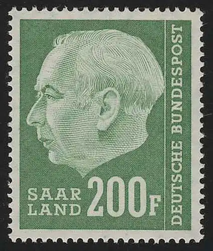 Saarland 427 Heuss 200 Fr 1957, **