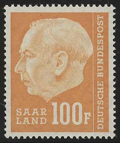Saarland 426 Heuss 100 Fr 1957, **