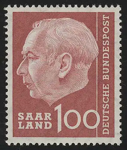 Saarland 398 Heuss 100 (Fr) 1957, **