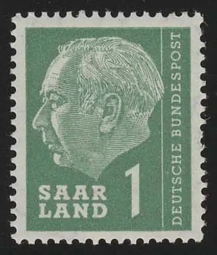 Saarland 380 Heuss 1 (Fr) 1957, **