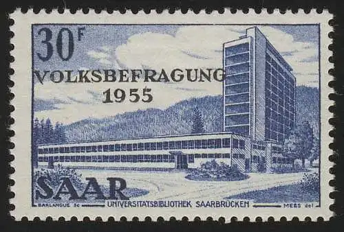 Saarland 364 Volksbefragung 30 Fr 1955, **