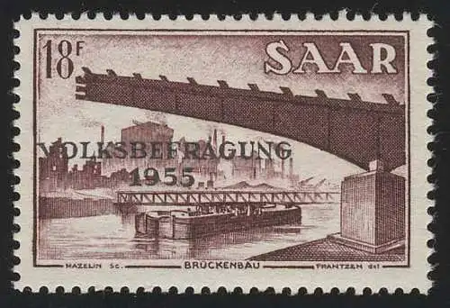 Saarland 363 Volksbefragung 18 Fr 1955,  **