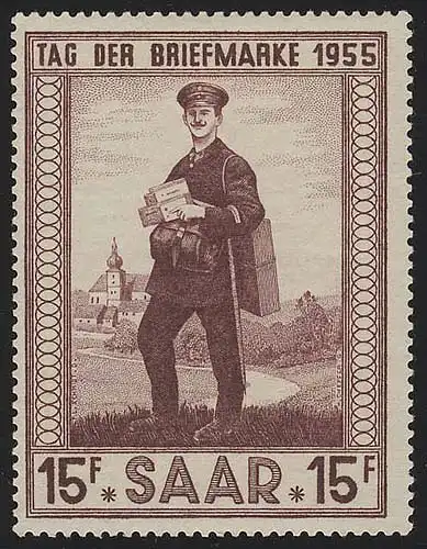Sarre 361 Journée du timbre Landfelräger 1955, **