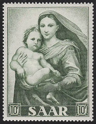 Saarland 352 Marianisches Jahr Gemälde 10 Fr 1954, postfrisch **