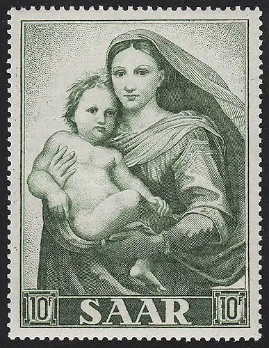 Saarland 352 Marianisches Jahr Gemälde 10 Fr 1954, **