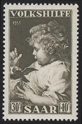 Saarland 346 Volkshilfe Gemälde 30 Fr 1953, postfrisch **