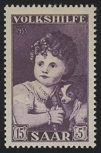 Sarre 344 Volkshilfe Peinture 15 Fr 1953, **