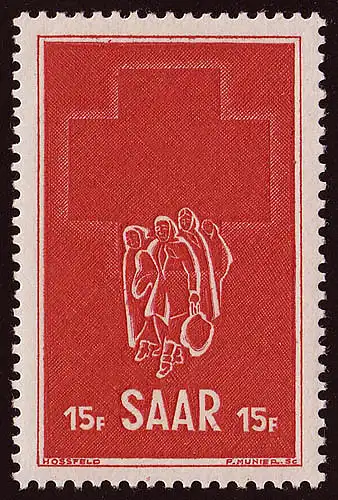 Saarland 318 Rotes Kreuz 1952, **