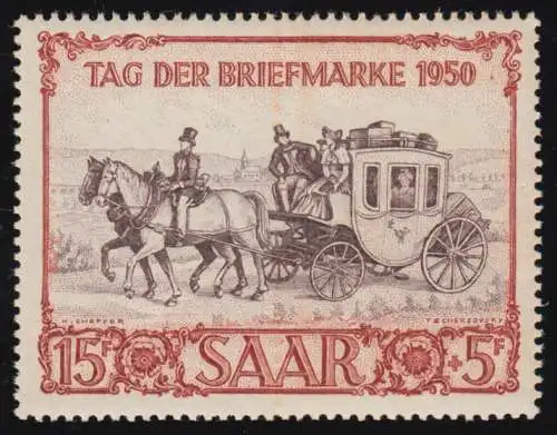 Sarre 291 Journée du timbre & IBASA 1950, **