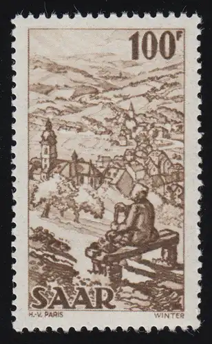 Saarland 288 Freimarke 100 Fr, postfrisch **