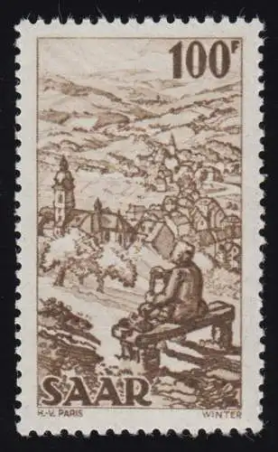 Saarland 288 Freimarke 100 Fr, postfrisch **
