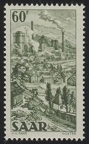 Saarland 287 Freimarke 60 Fr, postfrisch **