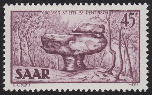 Saarland 286 Freimarke 45 Fr, postfrisch **