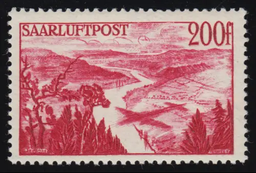 Sarre 254 marque postale Reconstruction 200 Fr, **