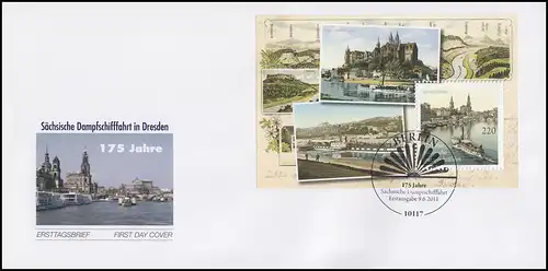 Block 78 Sächsische Dampfschifffahrt auf FDC ESSt Berlin 9.6.2011