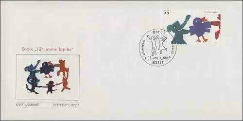 2360 aus Bl.64 Für uns Kinder 2003, Marke FDC Bonn