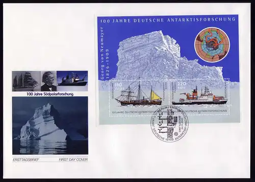 Bloc 57 Recherche sur l'Antarctique 2001 - FDC ESSt Berlin