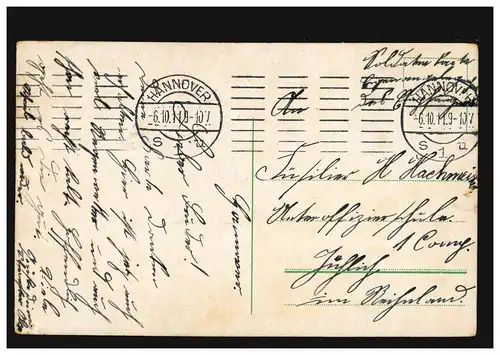 AK Hannover: Sachsenroß, Feldpost HANNOVER s 1 u - 6.10.1919