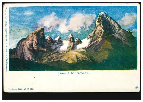 Humor-AK Berchtesgaden: Familie Watzmann, Verlag Mühlstein Rottmeyer ungebraucht