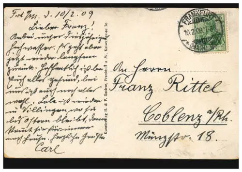 AK Francfort/Main: La crue en février 1909 avec 4 images, 10.2.1909