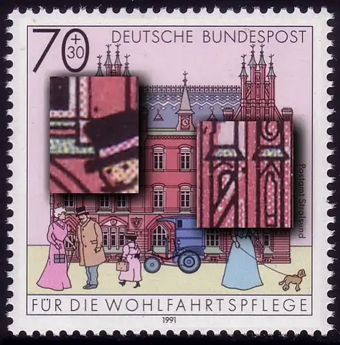 1565 Wofa 70 Pf, double-PLF deux points noirs, champ 2 **