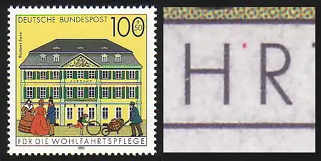 1567 Wofa 100 Pf, PLF roter Punkt zwischen HR, Feld 11, **