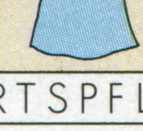 1565 Wofa 70 Pf mit PLF Rasterpunkte über S in WOHLFAHRTSPFLEGE, Feld 5, **