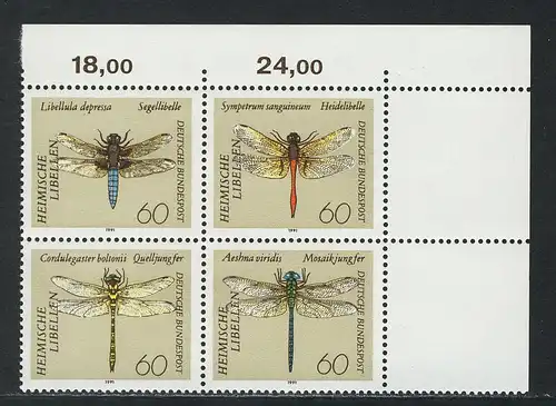 1546-1549 Libellen: 4x 60 Pf-Zusammendruck, Vbl o.r. **