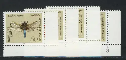 1545-1552 Libellen: 50, 70, 80, 100 Pf., Ecke u.r. Satz **